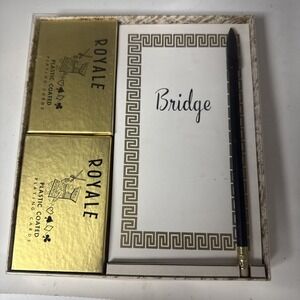 Vintage Royale Bridge Gift Set Party Pak 2 Decks Playing Cards Score Pad in box